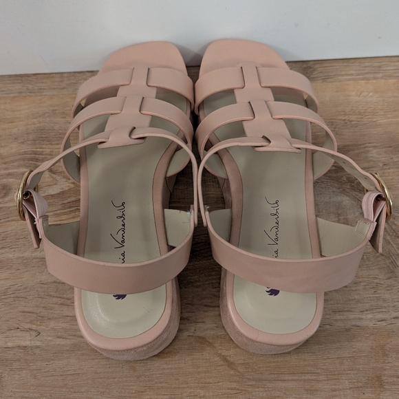 Gloria Vanderbilt Chadwick Baby Pink Faux Leather Sandals Size 8 - Picture 4 of 9